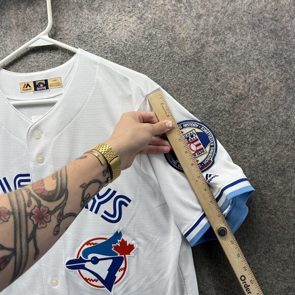 Alomar Toronto Blue Jays Jersey Mens Large White MLB Majestic 12 HOF Baseball - Picture 8 of 11